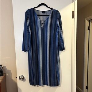 Women's Blue Striped Dress